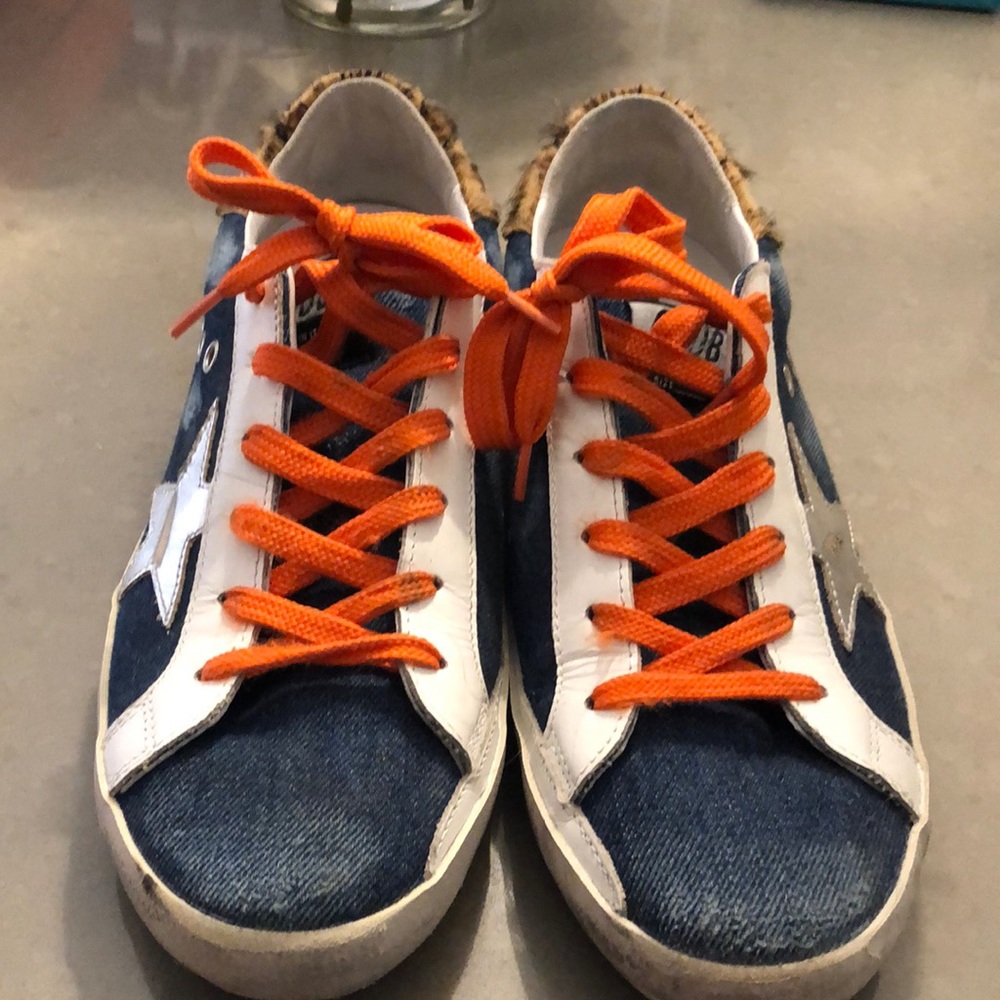 Golden Goose denim/wht/silver/denim sneaker